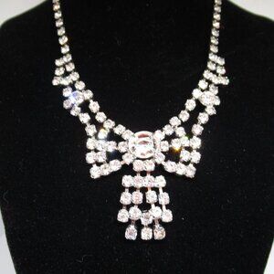 Rhinestone Necklace Vintage Statement